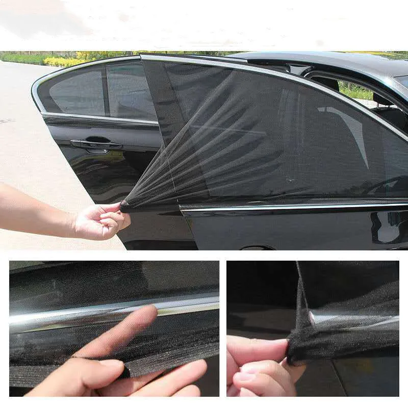 

4pcs Car Front & Rear Side Window Sun Visor Shade Mesh Cover Sunshade insulation anti-mosquito Fabric Shield UV Protectorgeneric