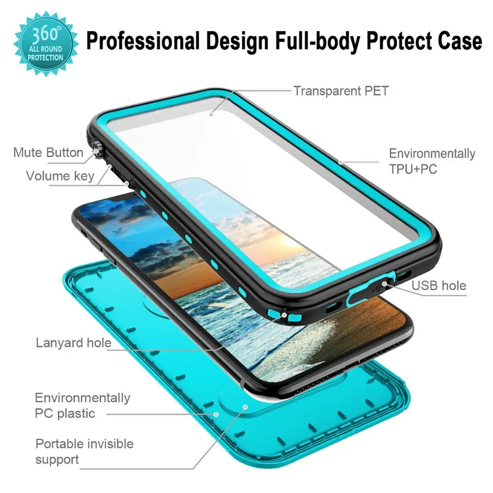 SHELLBOX телефон водонепроницаемый чехол для iPhone XR X XS Max чехол TPU Силиконовый чехол для iPhone 7 8 Водонепроницаемый Чехол