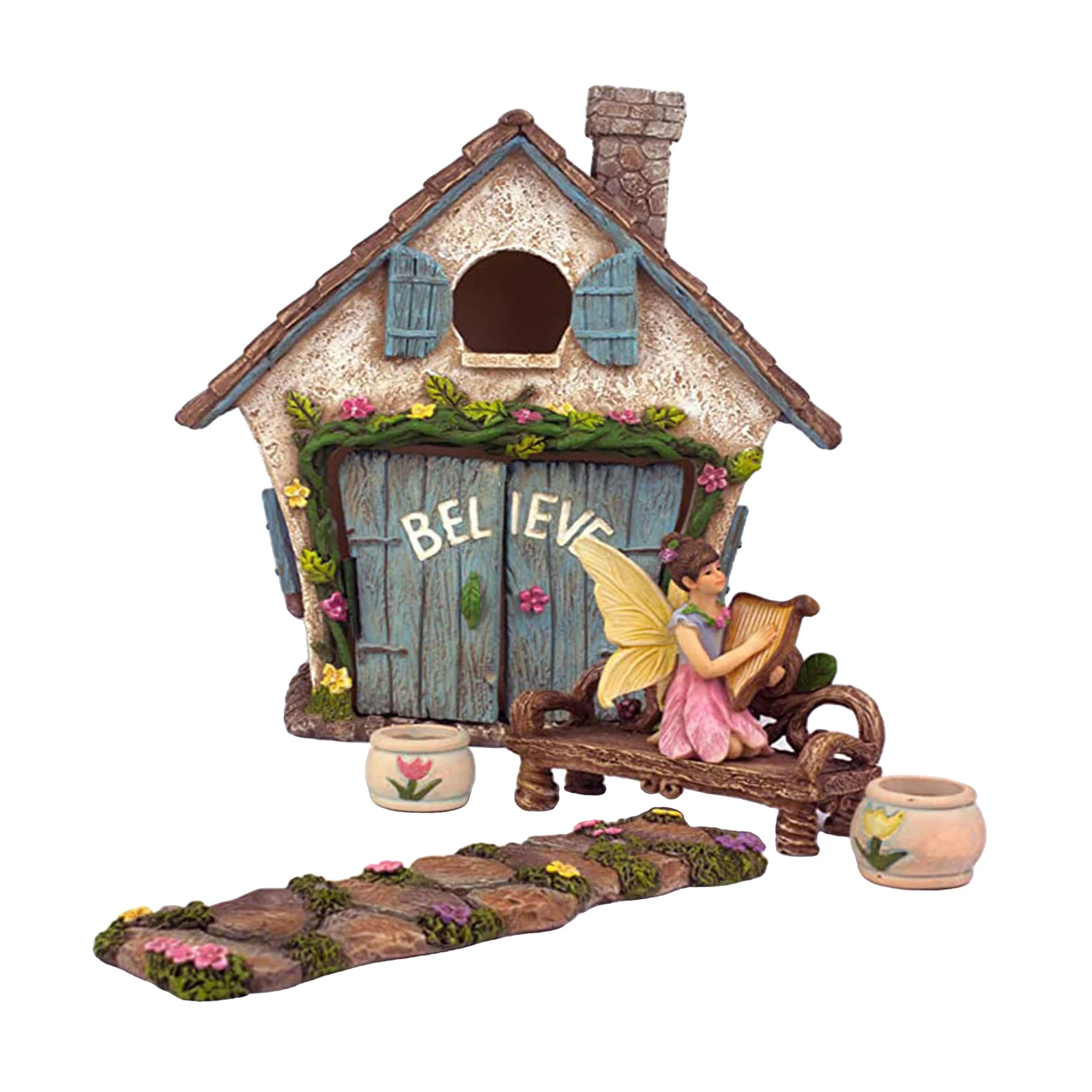 

Цветущий сад дом из элементов заводского изготовления мини Статуэтка Феи в помещении или на открытом воздухе, набор из 5 пар