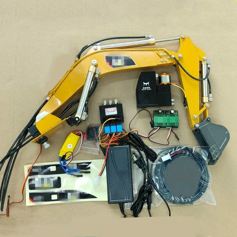 RC DIY HUINA 580 Sửa Đổi Phần Thủy Lực Bơm Dầu Nâng Cấp RC Xe Xúc Thủy Lực Tự Làm Một Phần Bộ Hệ Thống