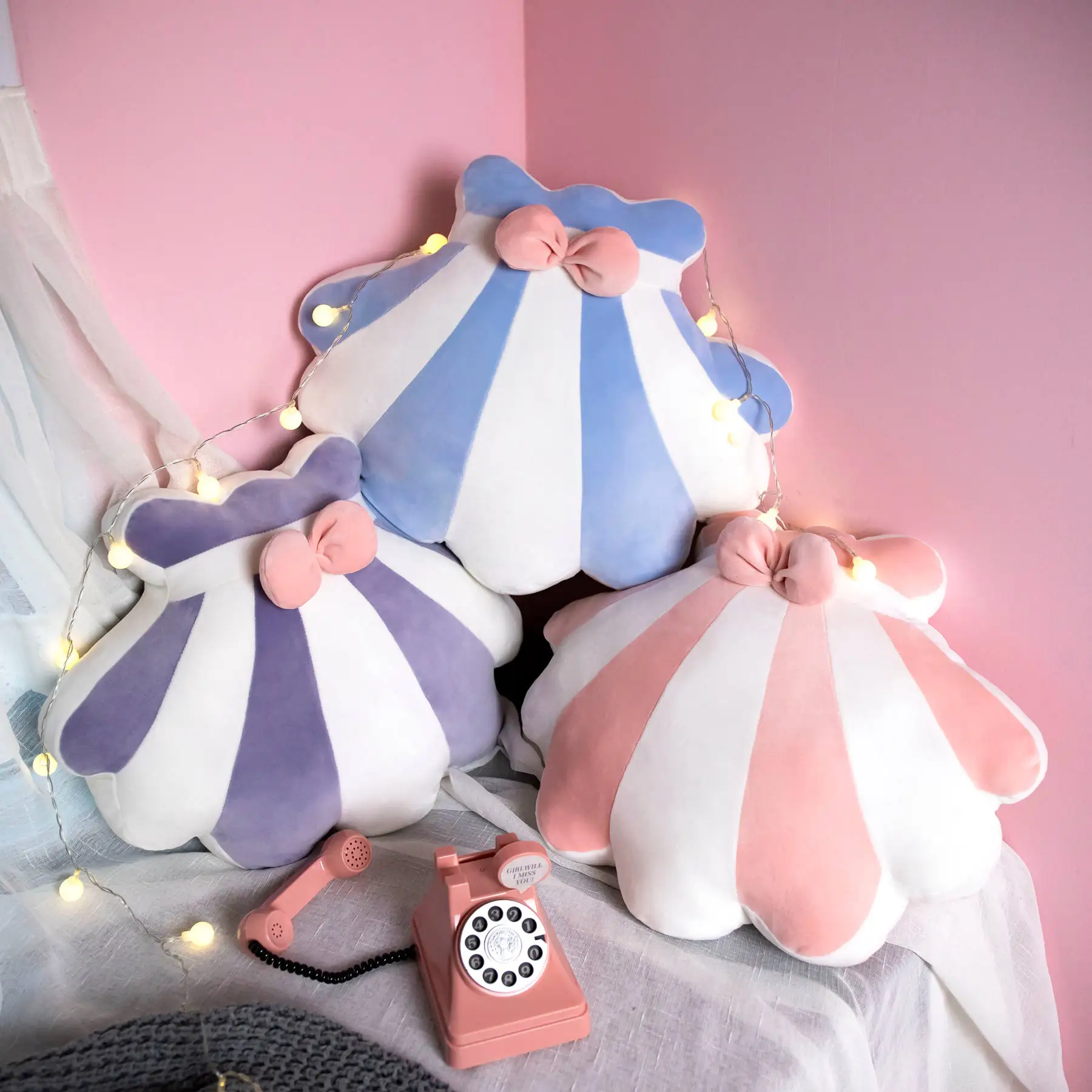 

New Lovely 1pc 40CM Huggable Super Soft Colorful Plush Baby Sleeping Pillow Stuffed Cartoon Star Shell Soft Sofa Cushion
