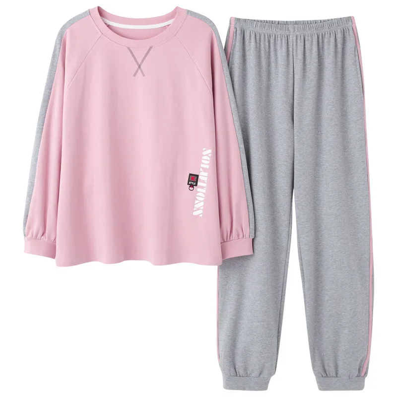 

Women Cotton Pajamas Set Cute Cartoon Homewear Women Home Clothes Lounge Wear Autumn Long Sleeve Female Pajamas Cotton Sleepwear