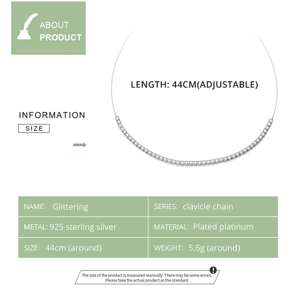 Ожерелье женское из серебра 2020 пробы с блестками | Украшения и аксессуары