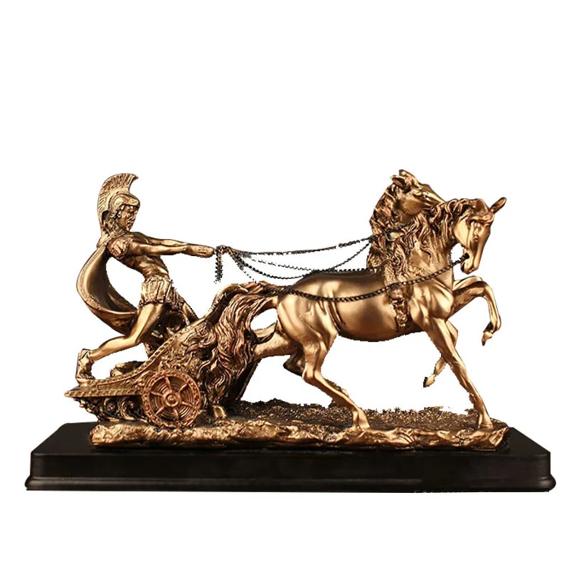 

Vintage Roman Chariot Figurines European Resin Crafts Office Desktop Decor Home Decoration Accessories Birthday Gifts