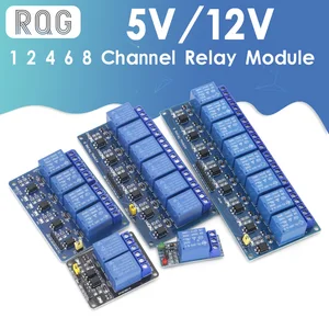 Релейный модуль, 5 В, 12 В, 1, 2, 4, 6, 8 каналов, с оптопарным релейным выходом, 1, 2, 4, 6, 8-канальный релейный модуль для arduino в наличии