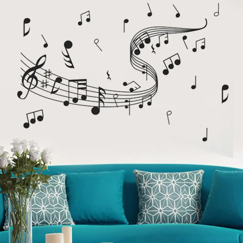 Съемные креативные музыкальных нот обозначения Группа настенные Стикеры винил