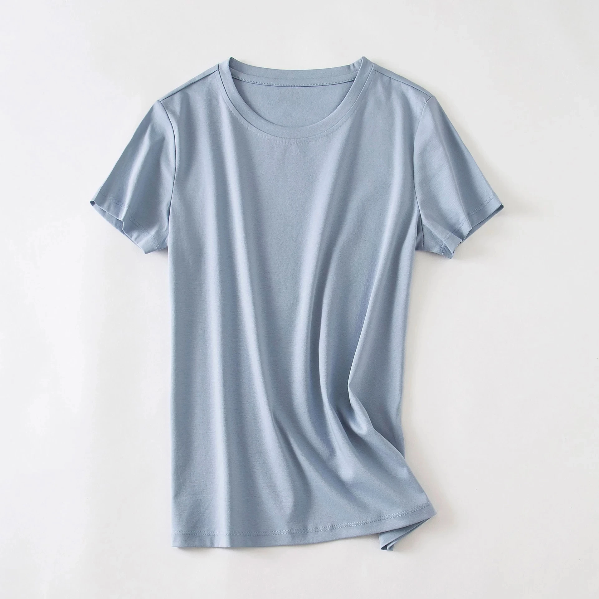 

Men's Women's V-neck T-shirt Cotton Short Sleeve Casual Plain Loose Basic Clothes 2021
