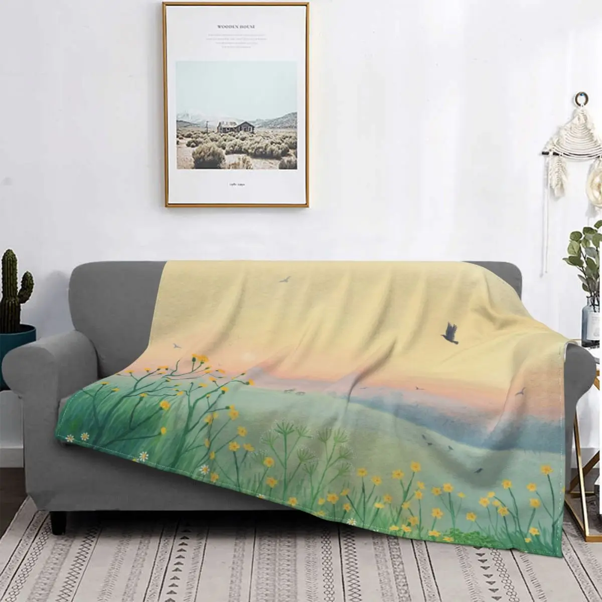 

Раннее утреннее одеяло, Фланелевое весенне-осеннее ландшафтное дышащее легкое покрывало s для дивана, постельное белье