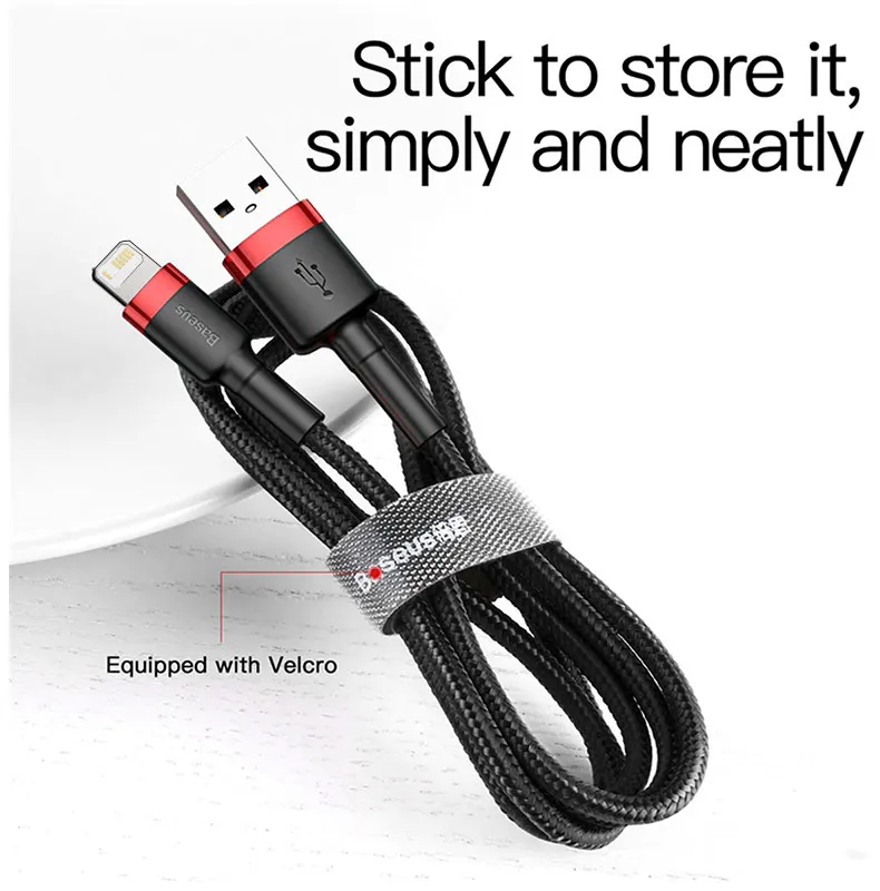 Baseus USB кабель для iPhone 12 11 Pro Max 8 X XR Быстрая зарядка синхронизации данных зарядный