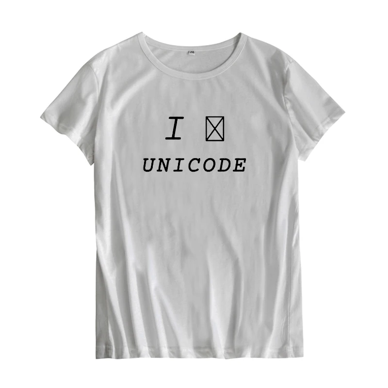 Футболка с надписью I Love Unicode забавная женская футболка в стиле Харадзюку панк|tumblr