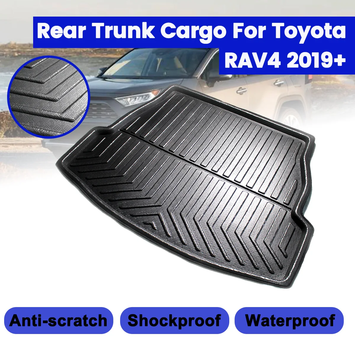 

Floor Carpet Mud Protector Replacement Car Accessories For Toyota RAV4 2019+ Car Rear Trunk Boot Liner Cargo Mat Luggage Tray