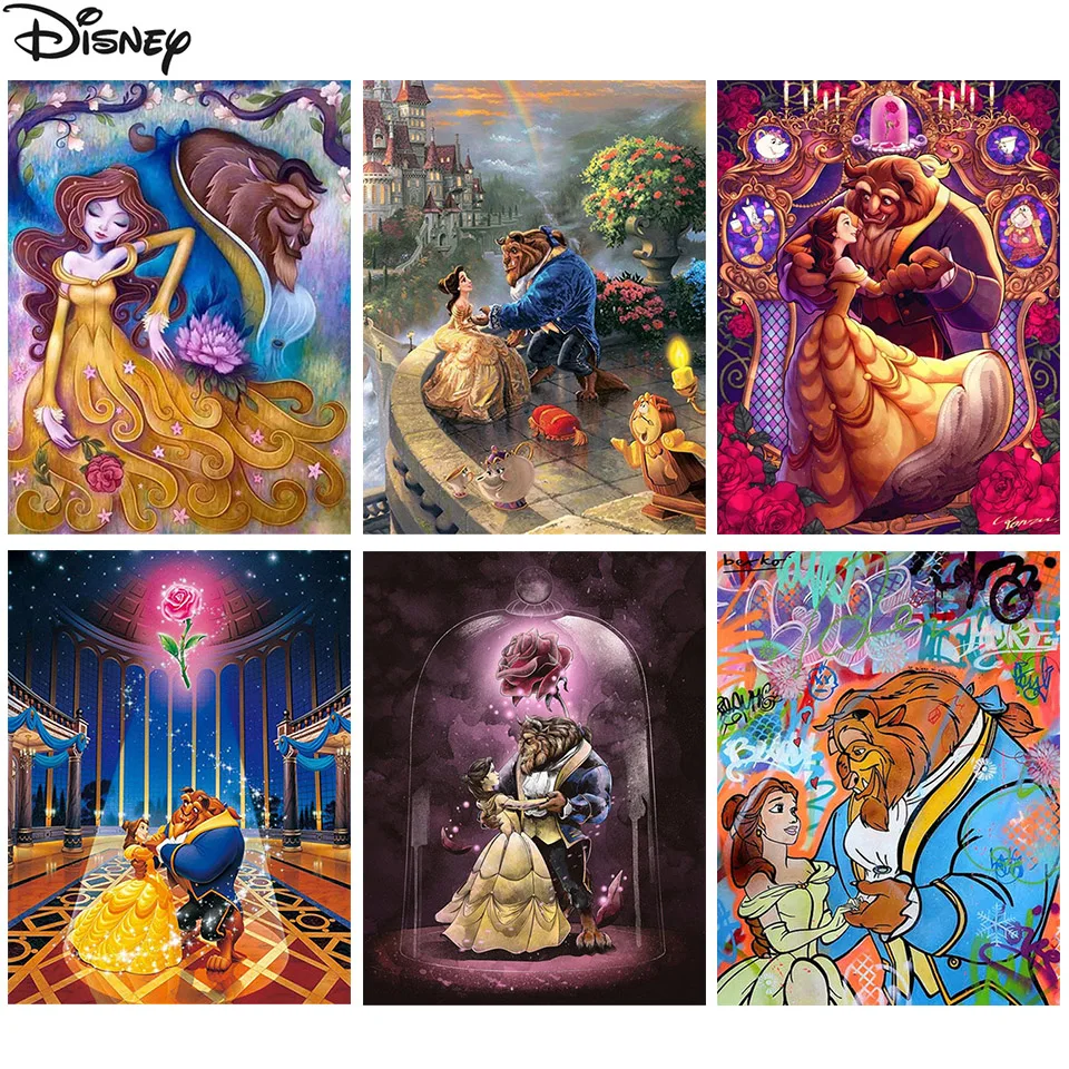 

Beauty And The Beast Diamond Painting Disney Cartoon Movie Characters 5D Diamond Embroidery Couple Picture Mosaic Art Home Decor