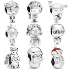 Браслет из серебра 925 пробы с подвесками для мальчиков и девочек-подростков, бабушка, ангел, крылья, снеговик, Рождество, пингвин