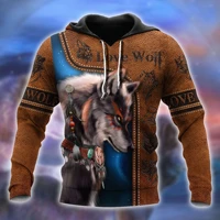 beautiful tribal native wolf 3d all over printed men hoodie autumn unisex sweatshirt zip pullover casual streetwear kj468