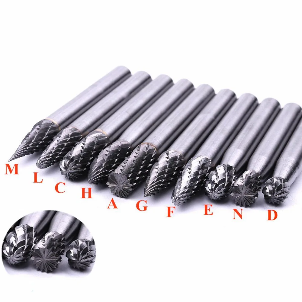 1 шт. 6 мм хвостовик Головка двойная резка карбид вольфрама Заусенцы Роторный