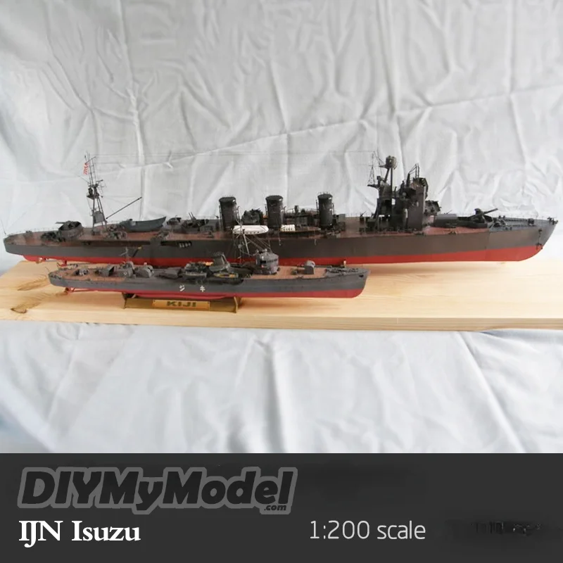 Diymymodel-rompecabezas japon&eacute;s IJN Isuzu light cruiser 1:200, BRICOLAJE, manualidades, Kit de papel, hecho a mano juguete, regalo, utillaje de pel&iacute;cula-0