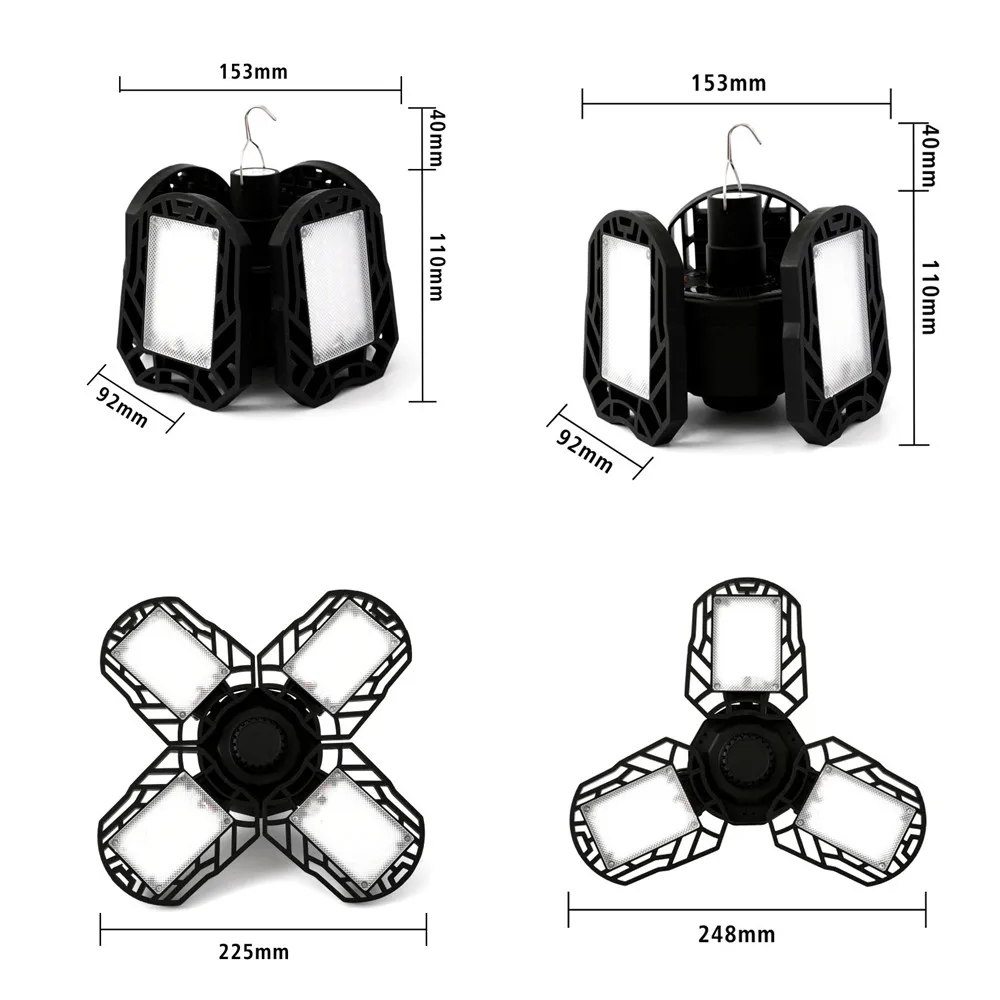 

Folding Solar Camping Lamp 104 LED Highlight USB Charging Power Display With Hook Outdoor Tent Emergency Night Market Light