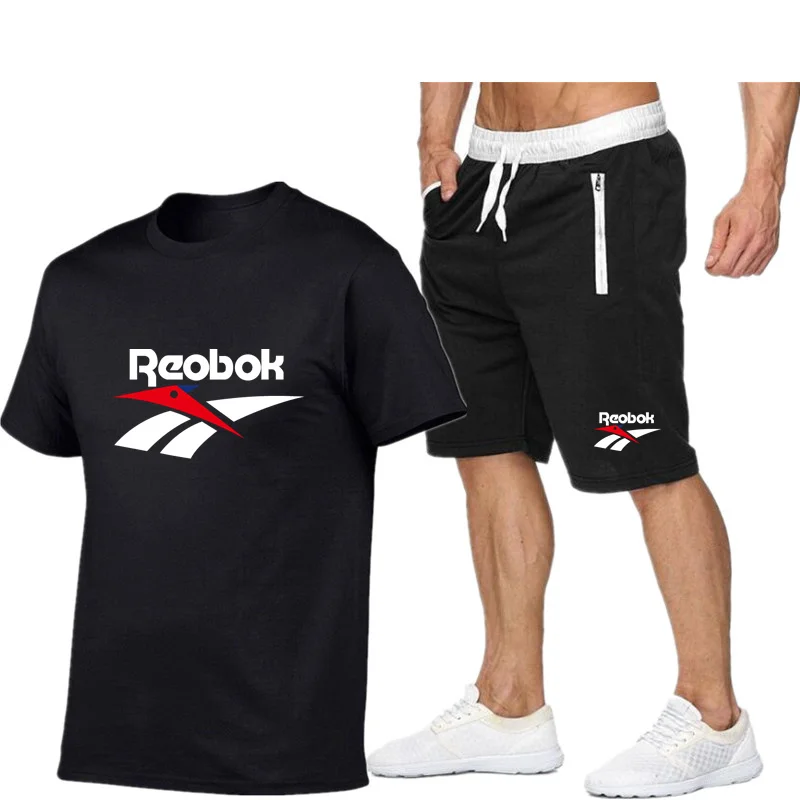 

2021 summer hot sale men's and women's short-sleeved shorts T-shirt sportswear breathable training suit 2-piece set S-2XL