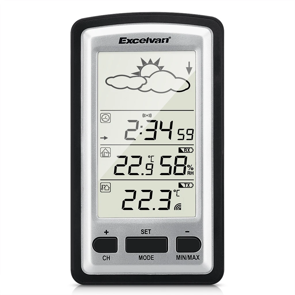 Excelvan Цифровая беспроводная метеостанция-мониторы внутренней и наружной