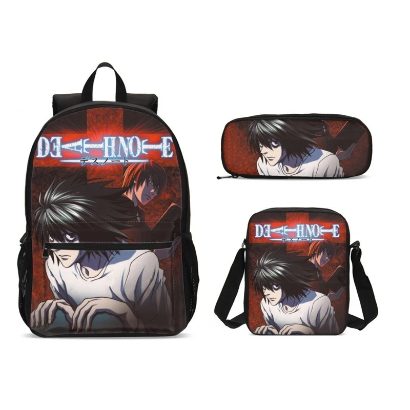 3 шт./компл. тетрадь смерти ноутбук школьные рюкзаки для девочек-подростков