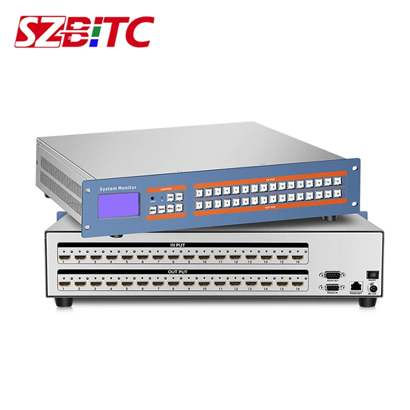 SZBITC 4K HDMI матрица 16x16 переключатель сплиттер 16 в out EDID RS232 TCP/IP 2U с дистанционным