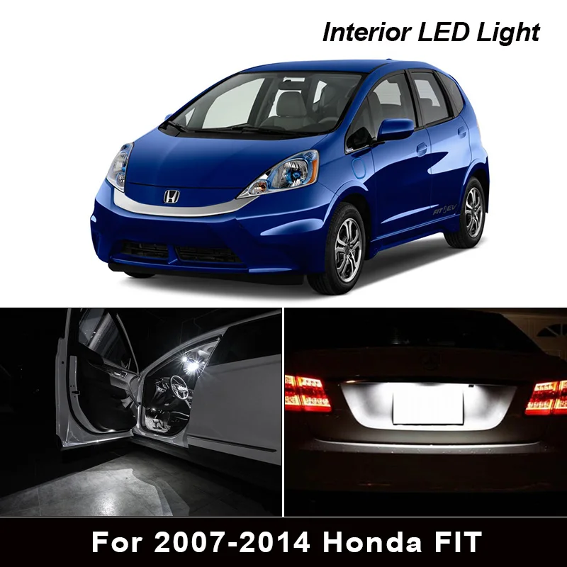 

9X Canbus LED White Interior Bulbs Kit For 2007 2008 2009 2010 2011 2012 2013 2014 Honda FIT Map Dome Trunk License Plate Light