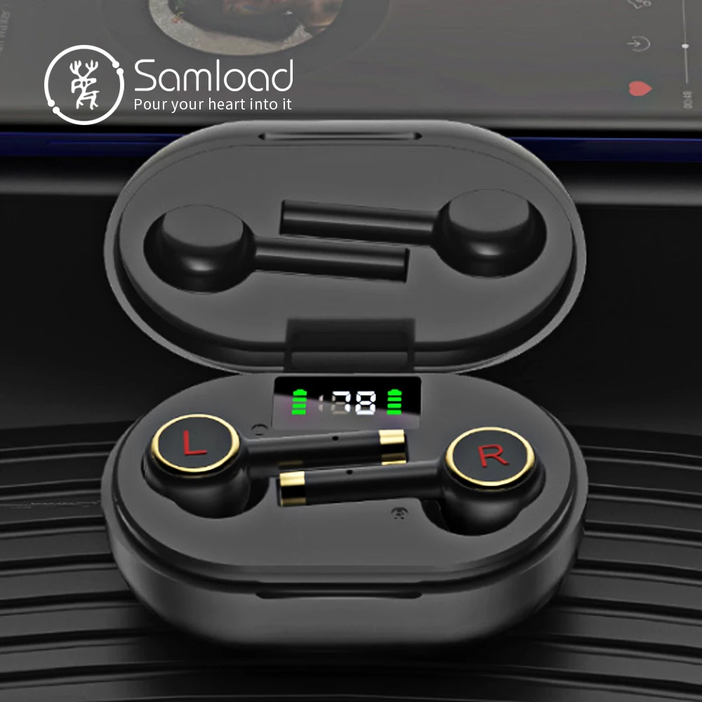 Samload наушники вкладыши TWS Bluetooth 5 1 Наушники Hi Fi стерео беспроводные Встроенный