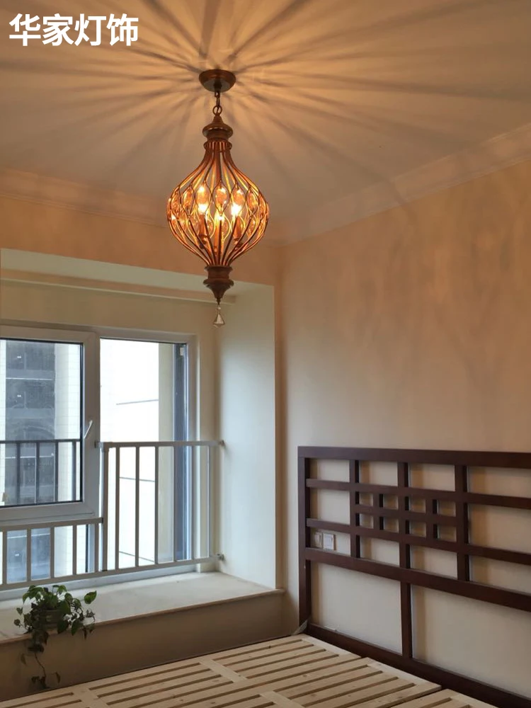 Goedkoop Land Kroonluchter Crystal Restaurant Lamp Trappenhuis Gangpad Lamp Eenvoudige Garderobe Slaapkamer Lantaarn Lamp