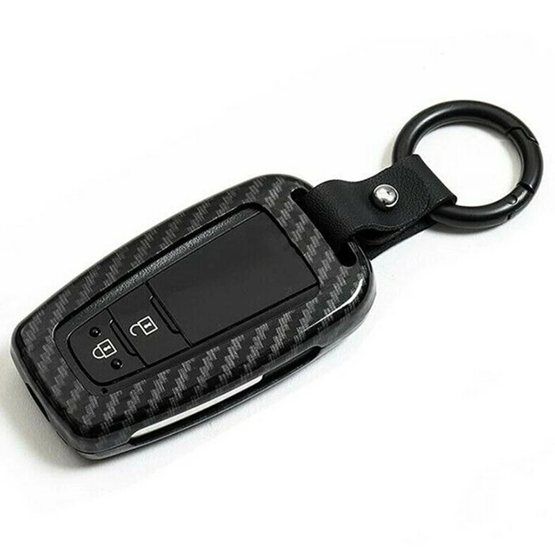 

Carbon Fiber Look Smart Key Holder Steel Case Cover for Toyota Corolla 2019-2020
