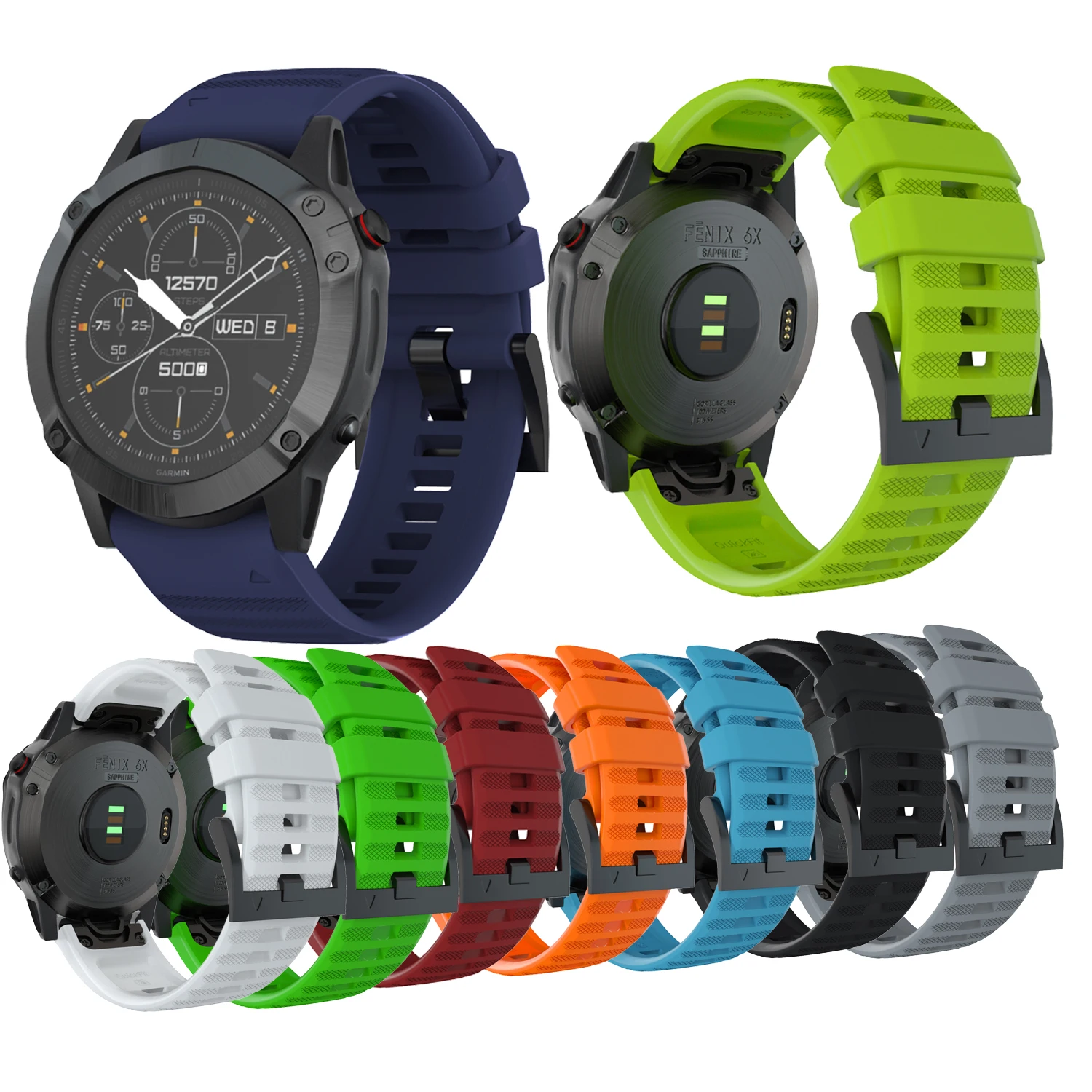 Силиконовый ремешок для Garmin Fenix 3 3HR часов ремень браслета 26 мм 6X умные часы