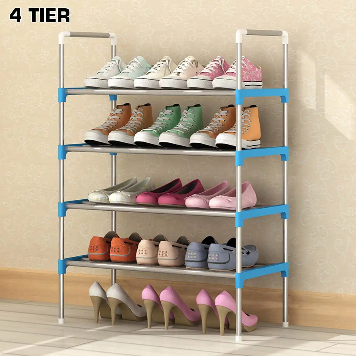 

4 Tiers/5 Tiers/6 Tiers Shoe Rack Shoe Organizer Easy Assembly Metal Standing Storage Space Saving Shoes Hanger