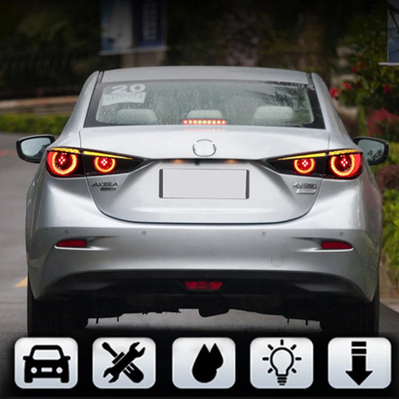 Rear Running Light + Brake Reverse Dynamic Turn Signal Car LED Tail Taillight For Mazda 3 Axela Sedan 2014-2018 | Автомобили и