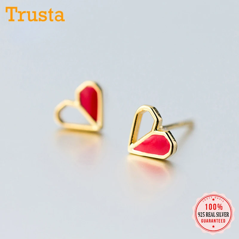 Женские ажурные серьги гвоздики Trusta модные милые миниатюрные золотистые и