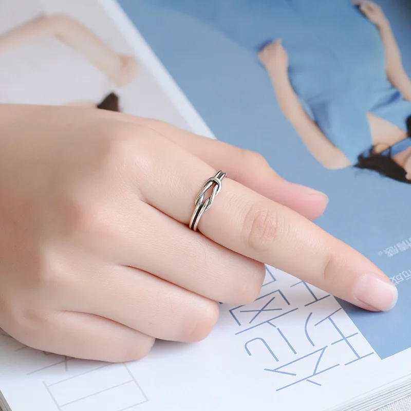 925 пробы серебряные Открытые Кольца для женщин оригинальные женские кольца
