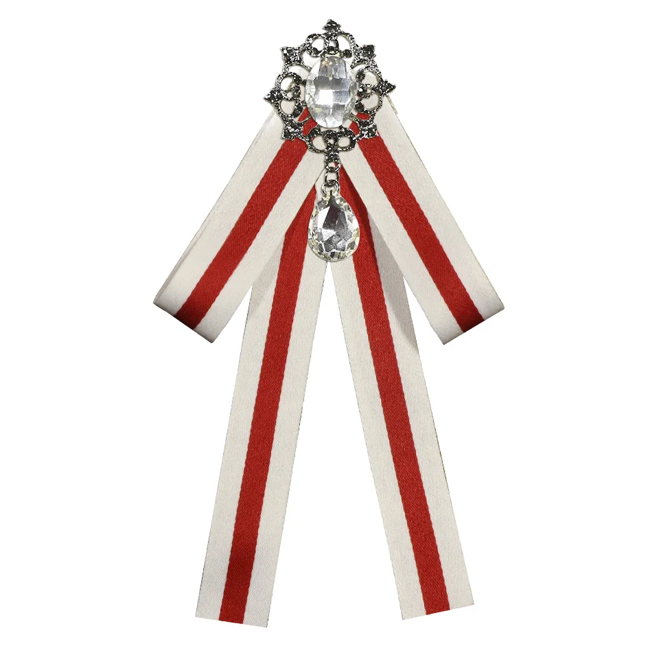 Модный бант из ленты брошь значок на булавке элегантные стразы броши для