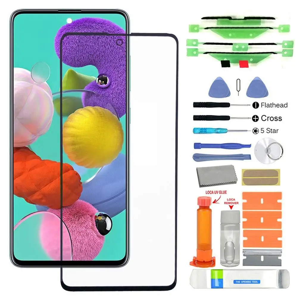 Замена переднего стекла экрана UV клей комплект для Samsung Galaxy A51 5G A515 A71|Сенсорные