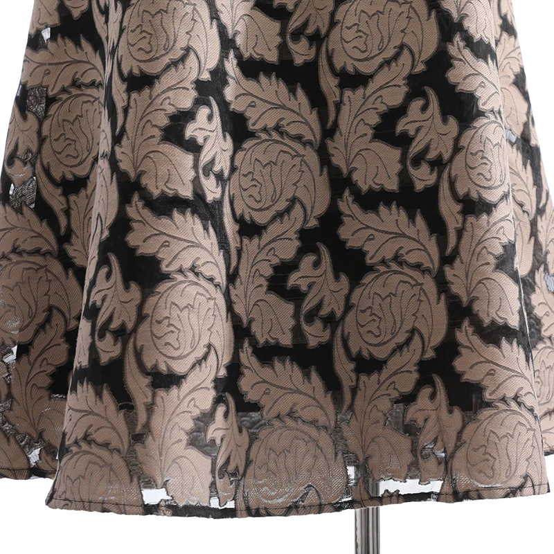 

[EAM] High Waist Khaki Big Size Embroidered Long Splicing Half-body Skirt Women Fashion Tide New Spring Autumn 2021 1DD6418