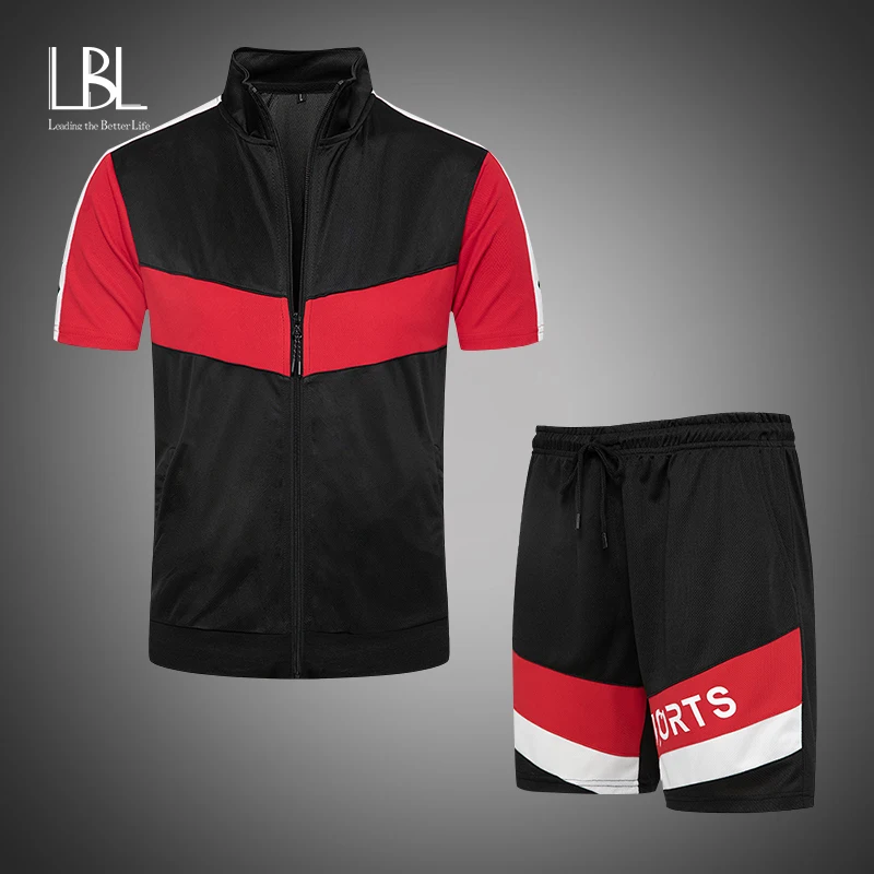 

LBL спортивный костюм, мужские комплекты, одежда в стиле хип-хоп, уличная летняя одежда, мужской свитер и шорты, комплект из двух предметов в с...