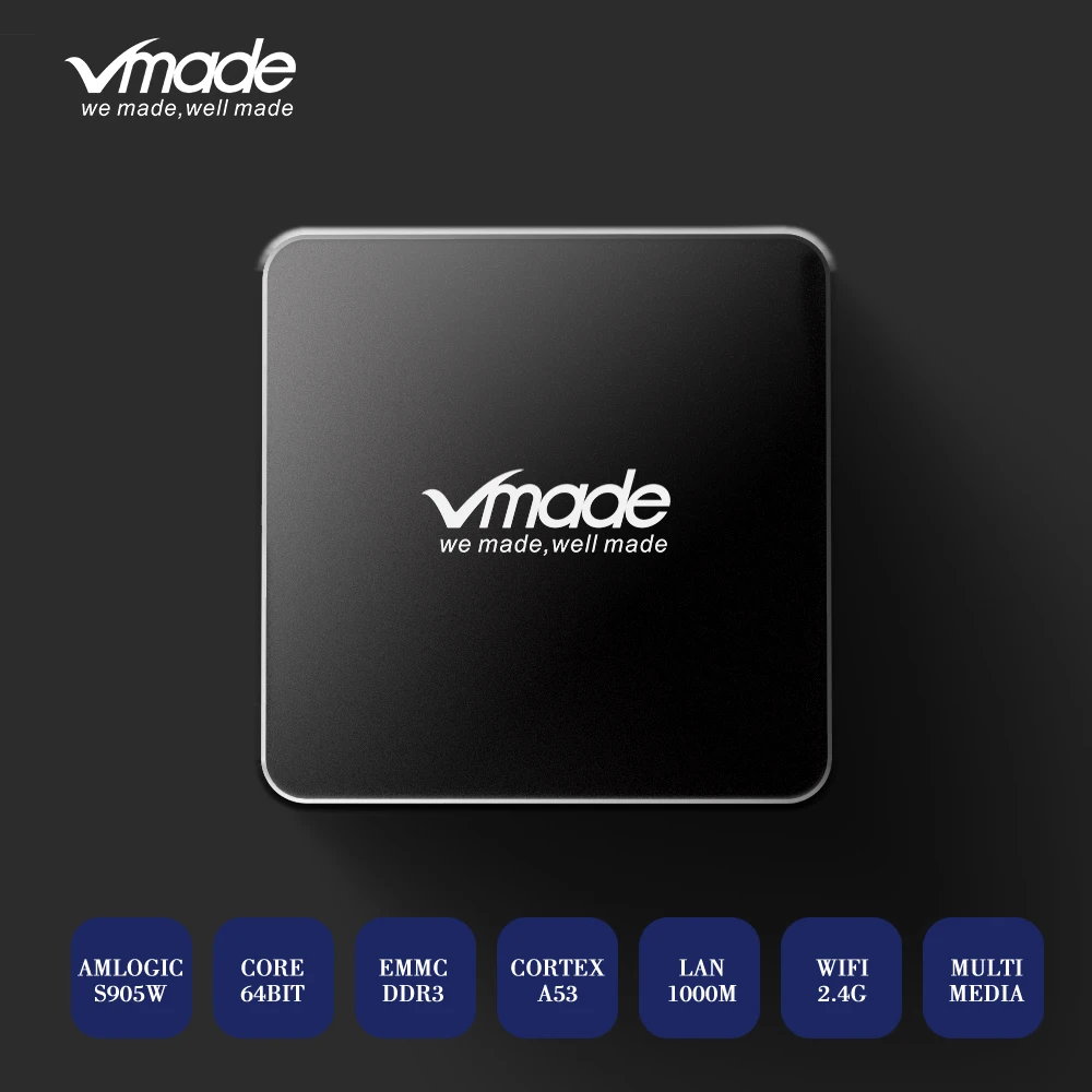 Vmade H.265/HEVC HD 4K Android 7 1 2 + 16GB IP ТВ M3U коробка Поддержка Youtube WI FI смарт медиаплеер Amlogic