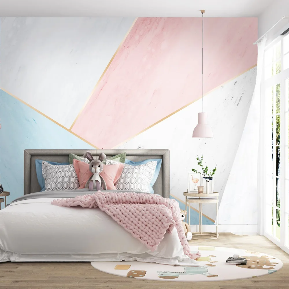 Геометрические акварельные обои для детей Красочный геометрический дизайн