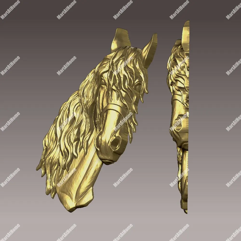 3D STL модель головы лошади для ЧПУ гравировки и печати рельеф поддержка ZBrush Artcam Aspire