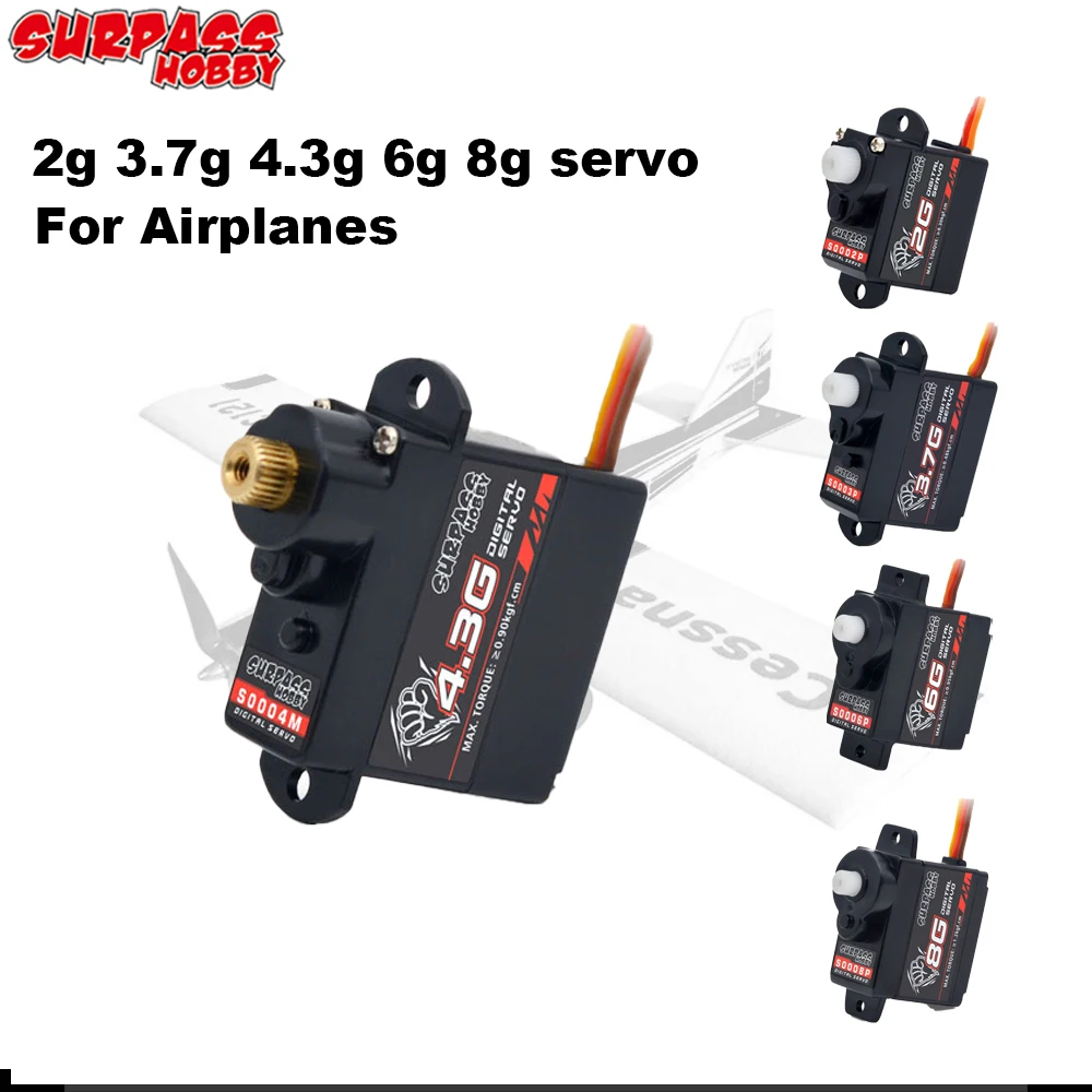 Surpass Hobby сервопривод самолета Servo микро редуктор цифровых механизмов 2g 3 7g 4 3g 6g 8g