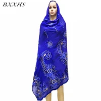 ramadan new fashion turbans cotton hijab scarf for muslim women african dubai islam turban headscarf long big embroidery shawls
