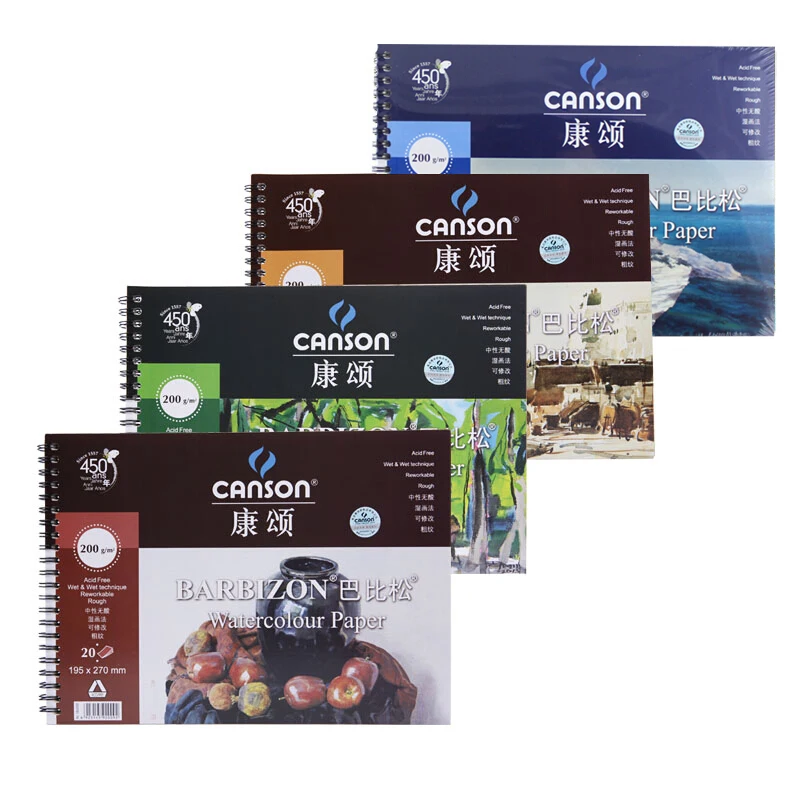

Книга для акварели Canson Barbizon, 16k, ручная роспись, эскиз, цветная свинцовая книжка, 200 г, портативная Бумага для акварели