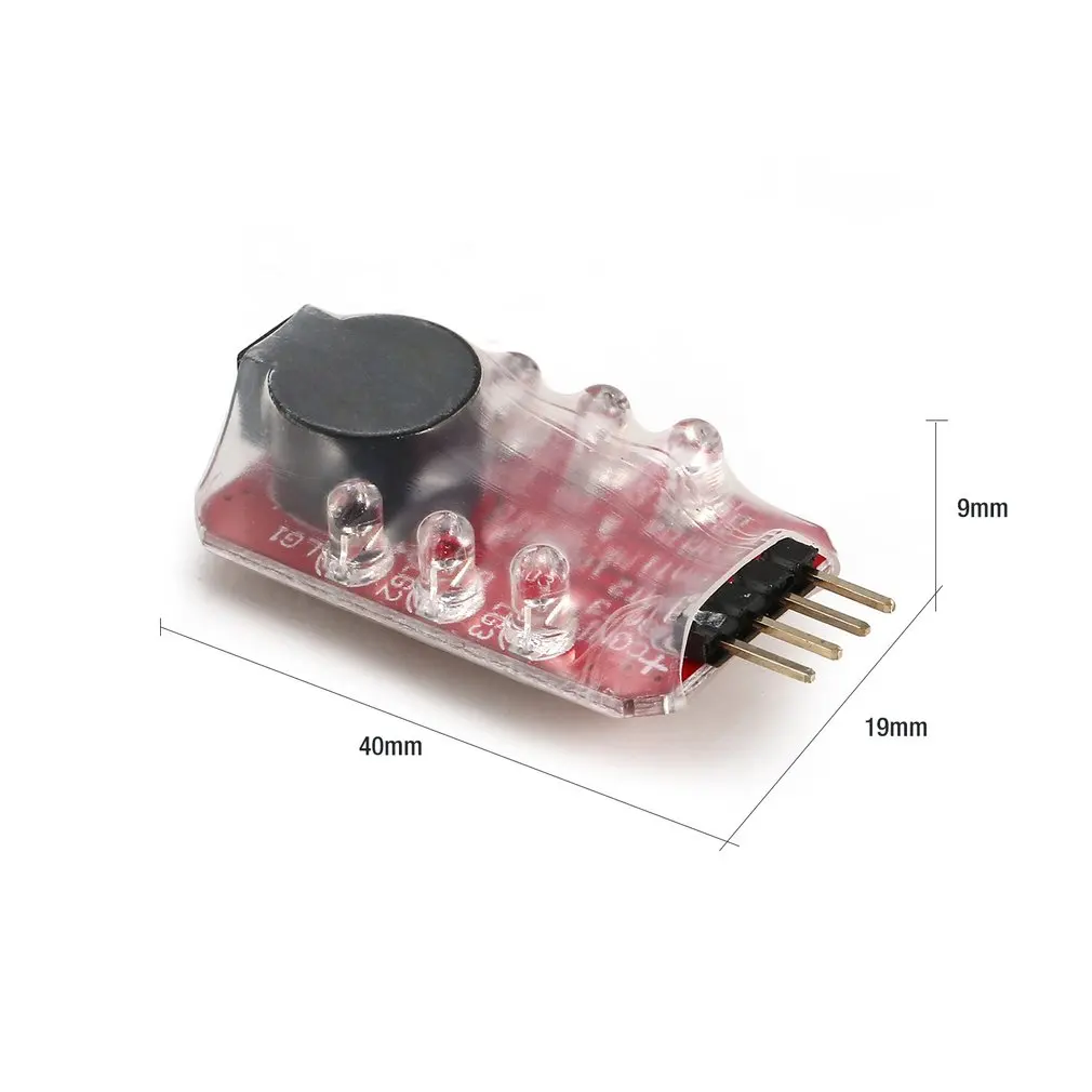 

Bass Lipo Battery LED Voltage Meter Tester Alarm Indicator Buzzer Single Loudspeaker for 2s 7.4 v / 3 s 11.1v Lipo Battery