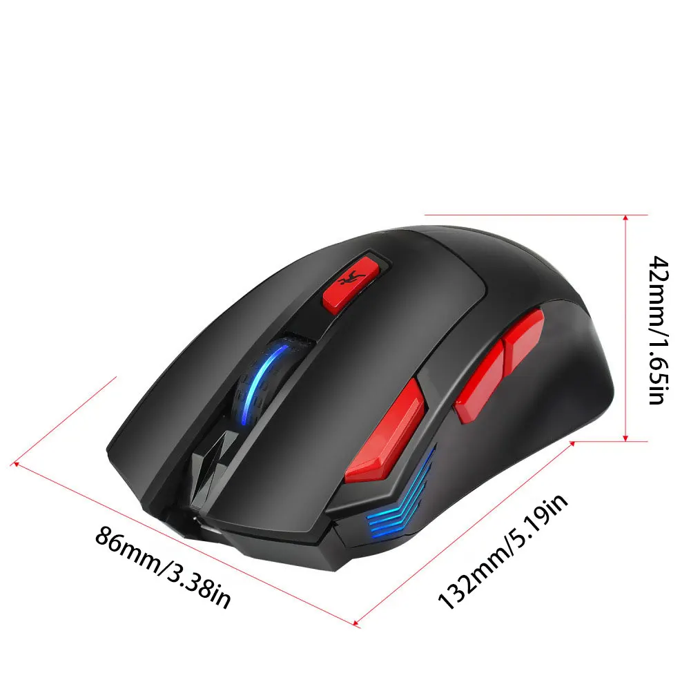 

Wireless Gaming Mouse Laptop Computer Cordless USB Mice With 7 Colors LED Backlit Provides A Comfortable Claw-Grip Design