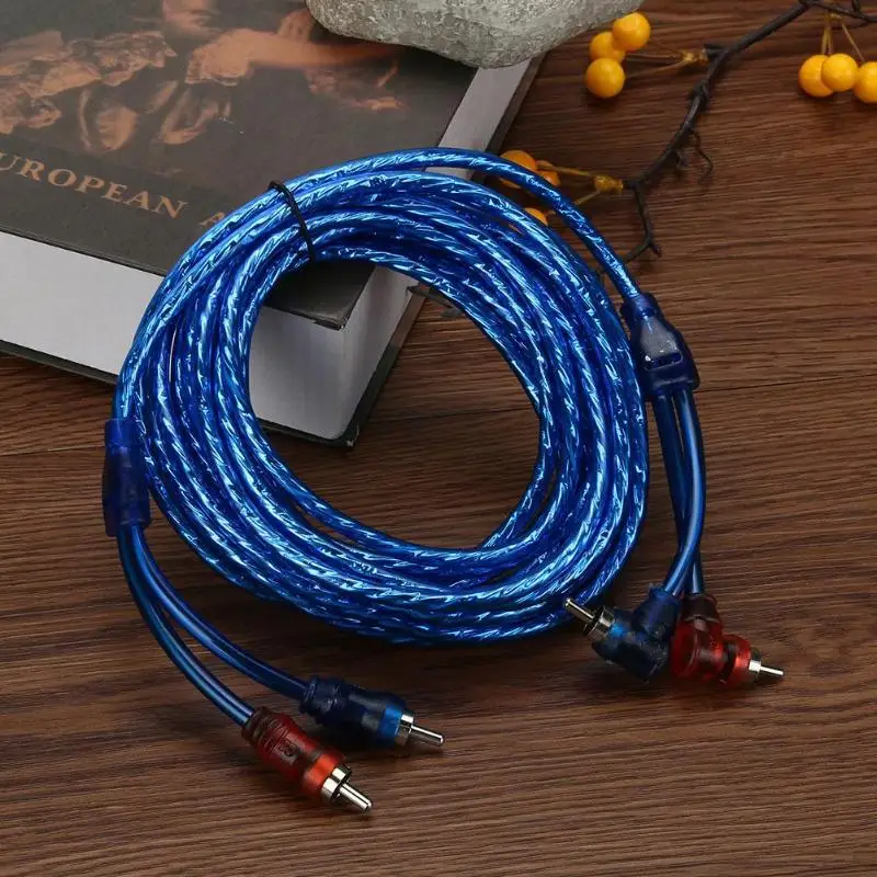 5 м 2 RCA до штекер автомобильный аудио системный усилитель Плетеный Чистый медный