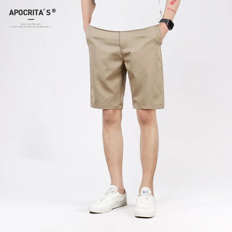 

Summer thin Tencel Suit Shorts men's straight loose Korean casual pants trend khaki pants men's