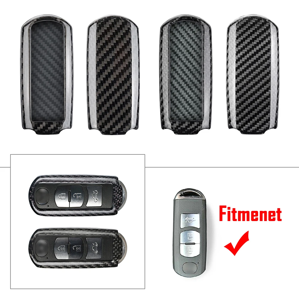 

Carbon Fiber Car Remote Key Shell Cover Case Housing Replacement For Mazda 2 3 5 6 CX-3 CX-5 CX-7 CX-9 MX5