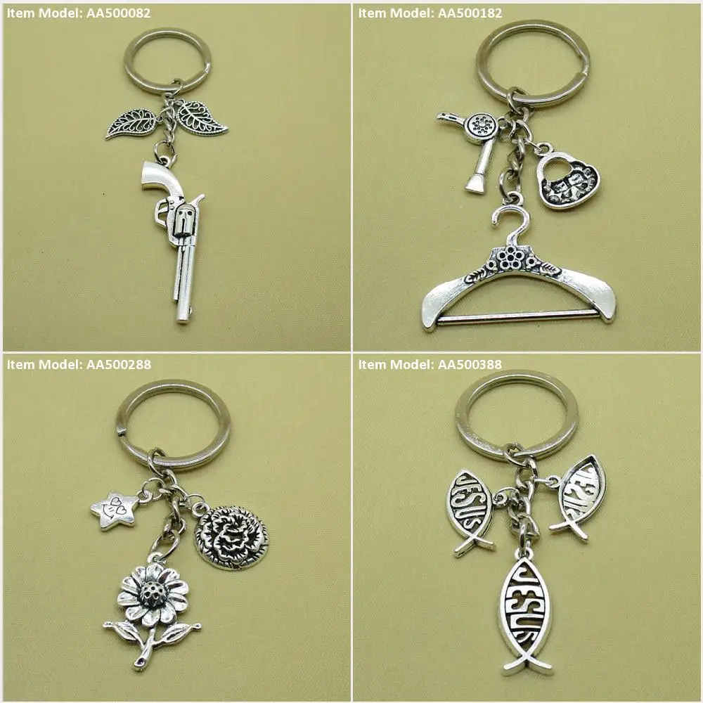 Брелок для ключей с пистолетом вешалкой листьями и вращающимися сумочкой сумкой